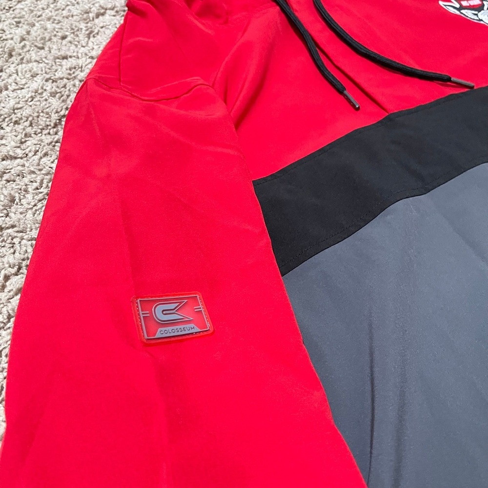 North Carolina State University Wolfpack Jacket Mens Large Red Grey Anorak NCAA - Picture 7 of 13